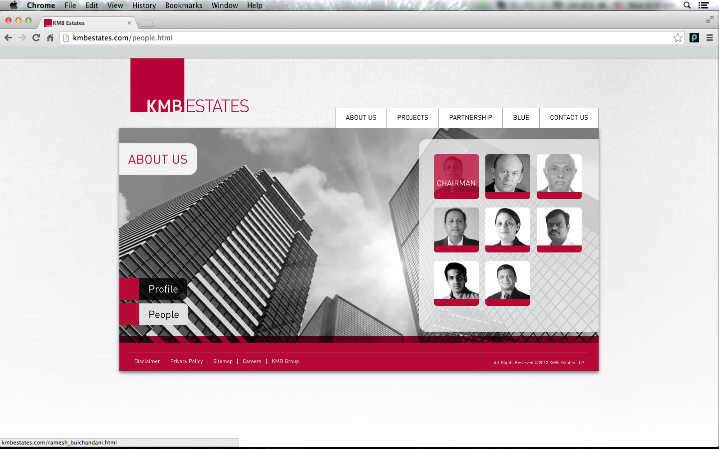 KMB Estates Website: profiles
